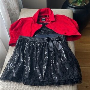 Limited Too Red and Black Sequin Outfit
